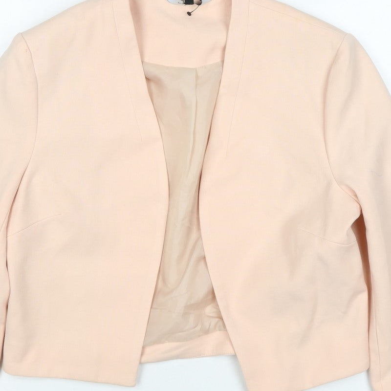 New Look Women’s Pink UK 12 Collarless Lined Blazer Smart Workwear