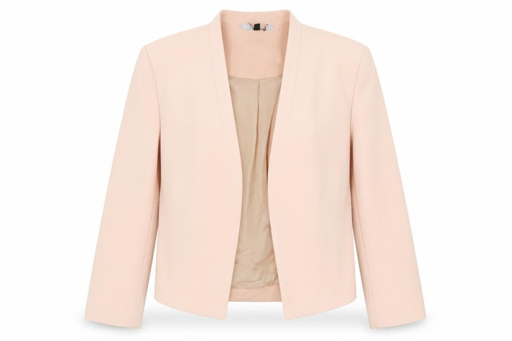 New Look Women’s Pink UK 12 Collarless Lined Blazer Smart Workwear