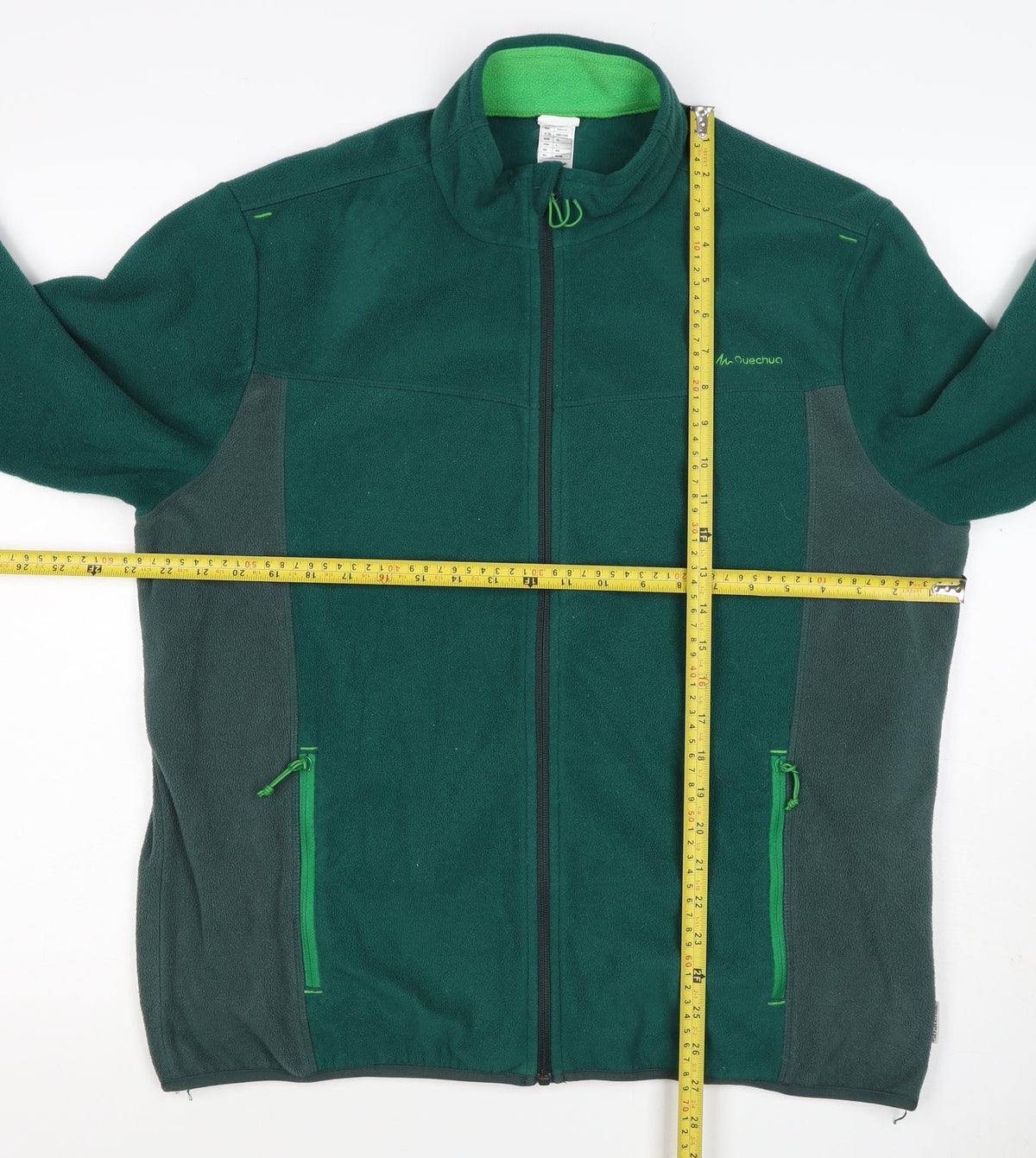 Quechua Men's Green XL Full Zip Fleece Hiking Jacket