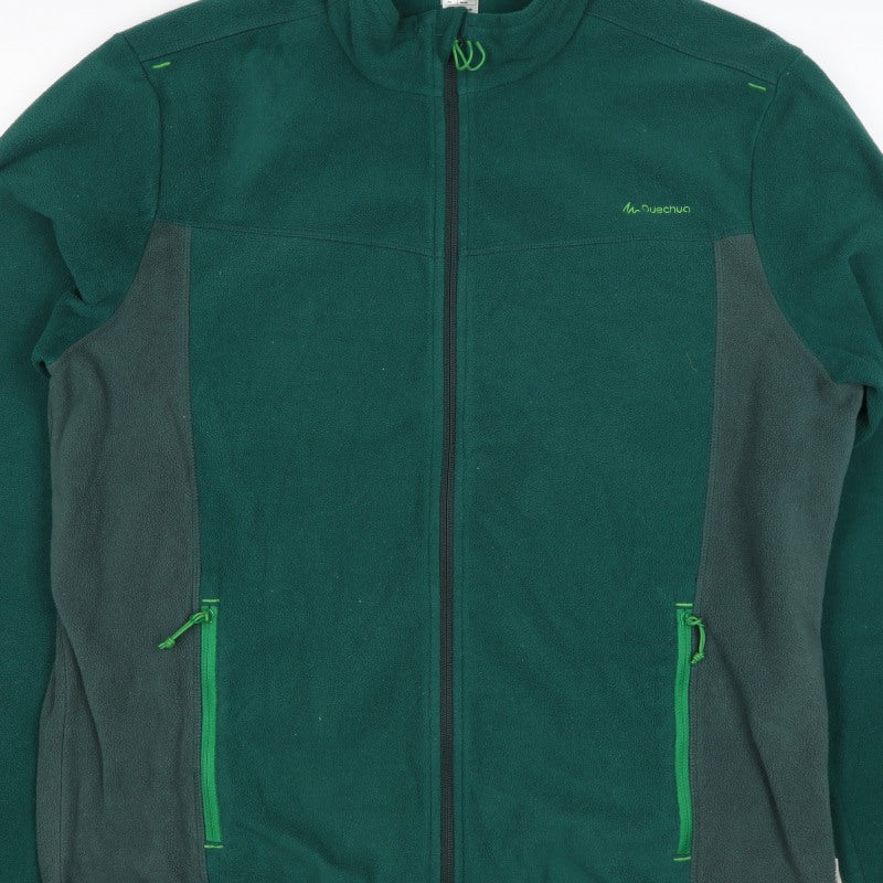 Quechua Men's Green XL Full Zip Fleece Hiking Jacket
