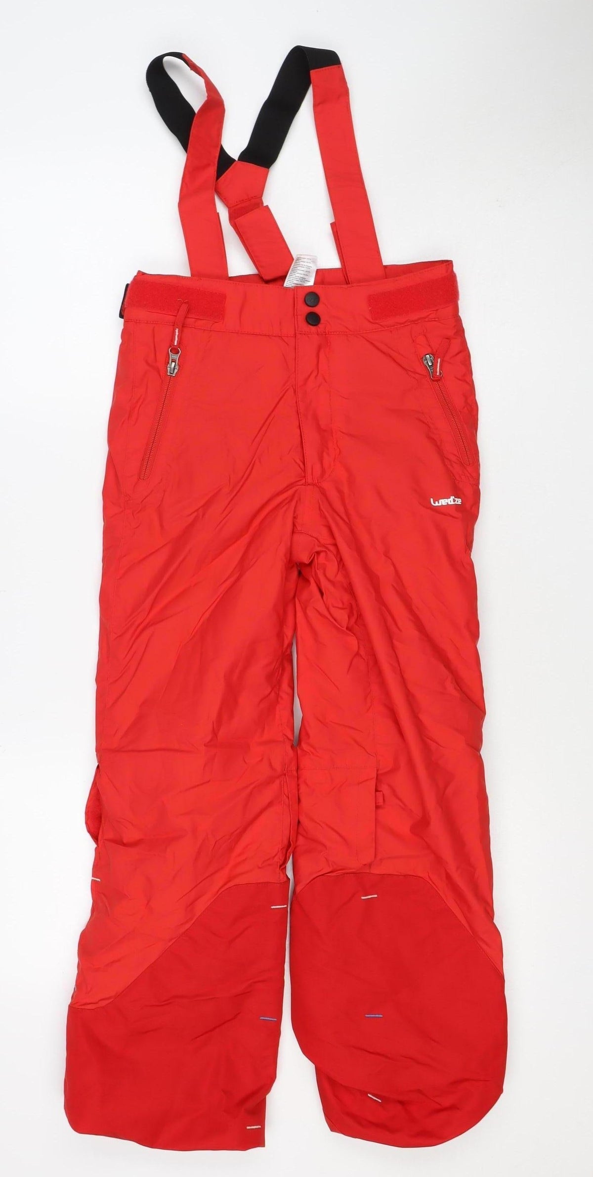 Decathlon Wedze Boys Red Ski Snow Pants Salopettes 8 Years Waterproof