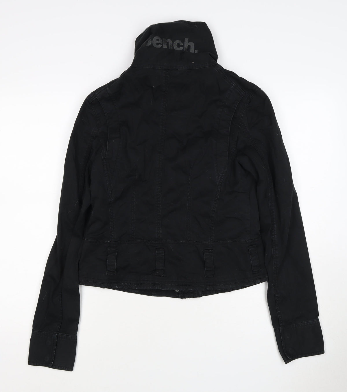Bench Women’s Black Size S Military Cotton Blend Zip Jacket Pockets