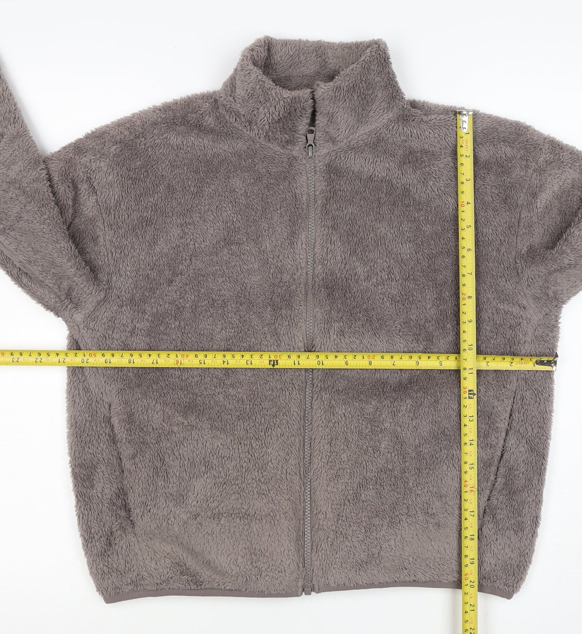 UNIQLO Women Grey S Full Zip Teddy Fleece Basic Jacket