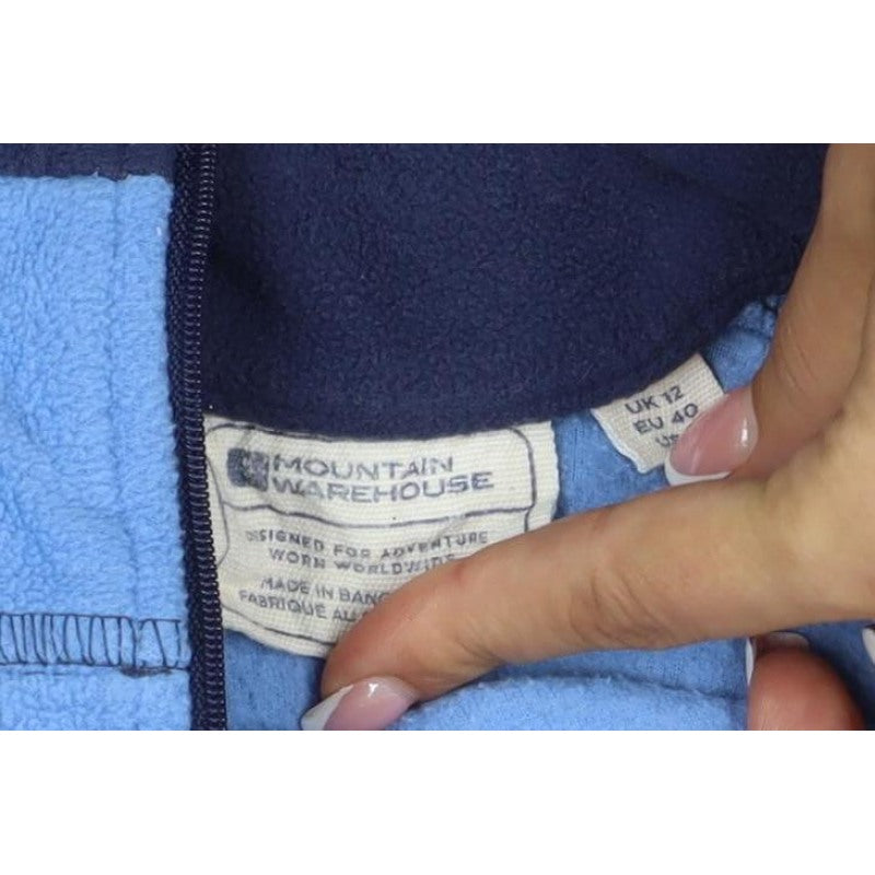 Mountain Warehouse Women Blue UK 12 Fleece 1/4 Zip Pullover Sweatshirt