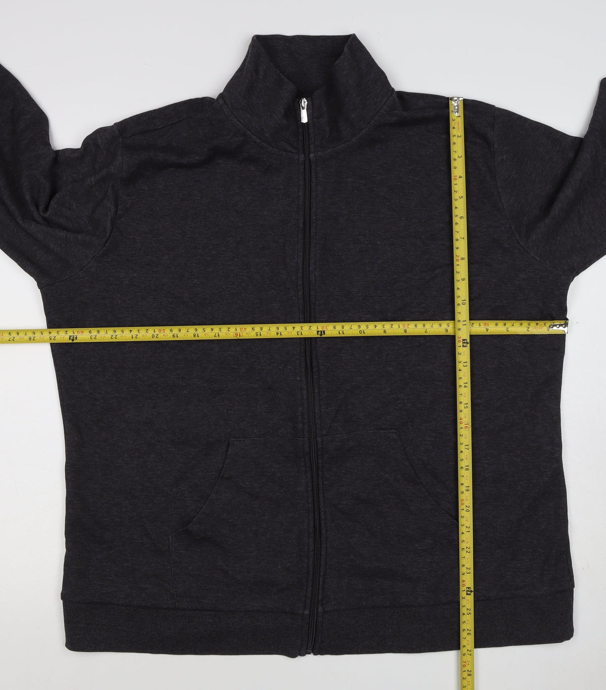 Bench Womens Black M Full Zip High Neck Logo Sweatshirt
