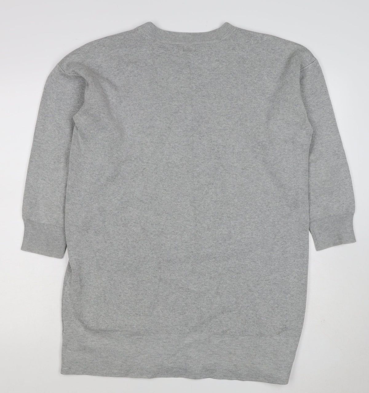 Kin by John Lewis Women Grey Size 10 Crew Neck Knit Tunic Jumper