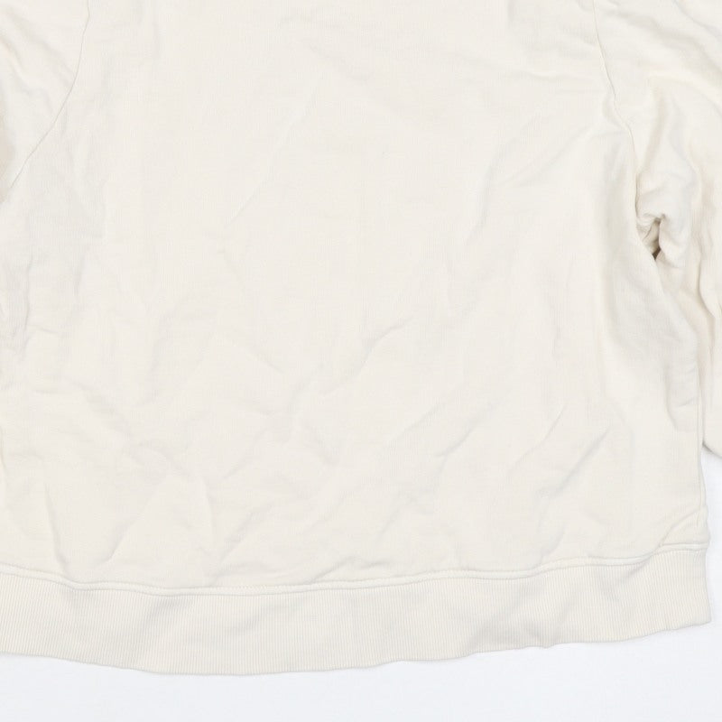 Hush Women’s Ivory S Puff Sleeve Organic Cotton Crew Neck Sweatshirt