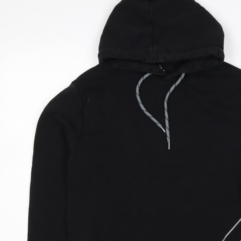 Next Men’s Black M Pullover Hoodie Geometric Graphic Print Drawstring