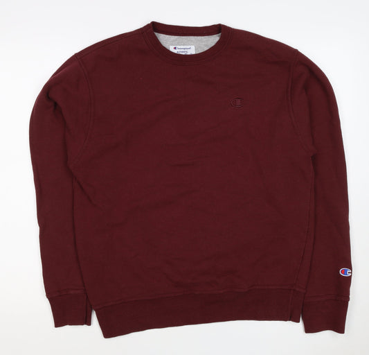 Champion Men’s Burgundy M Crew Neck Logo Cotton Blend Sweatshirt