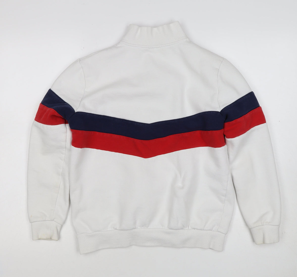FILA Women’s White XS Colourblock 1/4 Zip Logo Sweatshirt