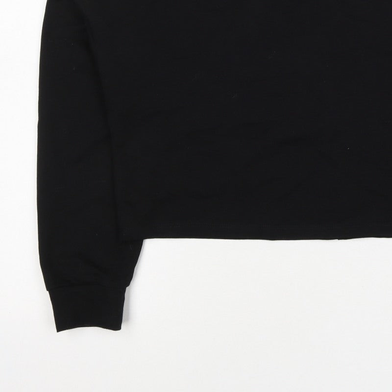 Nasty Gal Women’s Black UK 12 Cropped Pullover Crew Neck Sweatshirt