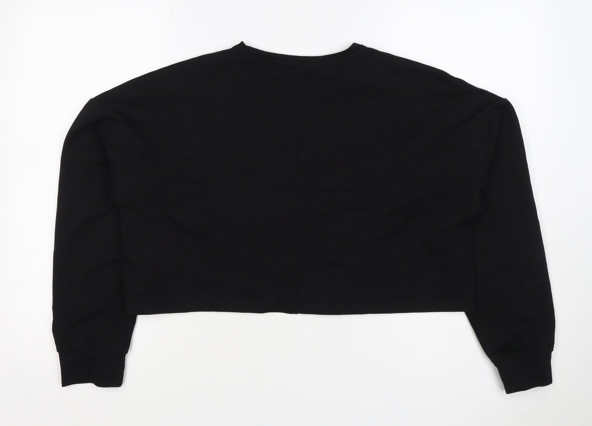Nasty Gal Women’s Black UK 12 Cropped Pullover Crew Neck Sweatshirt