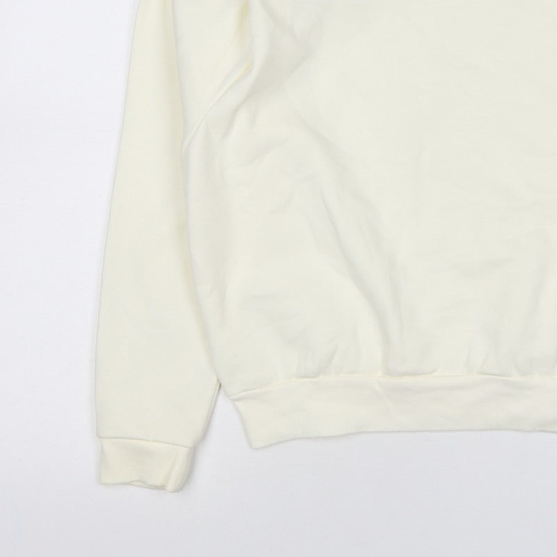 H&M Women Ivory S Pullover Crew Neck Raglan Sweatshirt