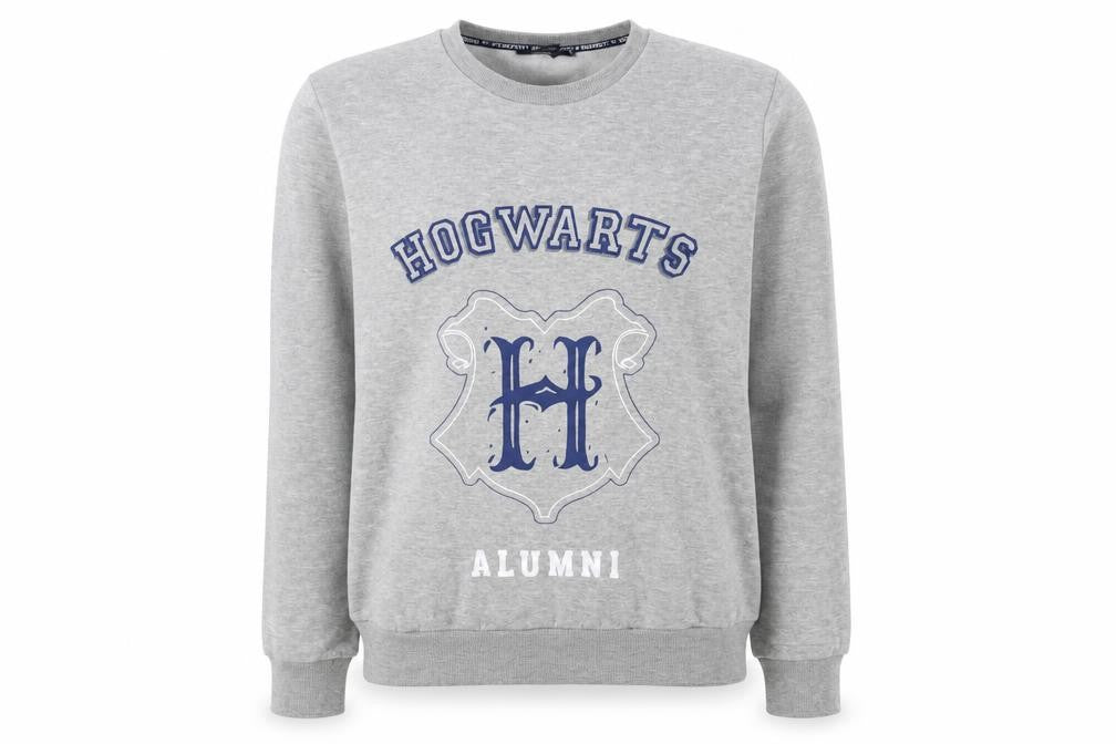 Harry Potter Womens Grey M Hogwarts Alumni Fleece Pullover Sweatshirt