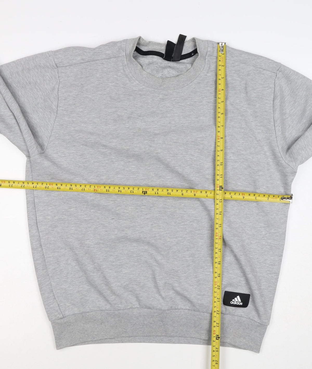 Adidas Men's Grey M Pullover Sweatshirt 3 Stripe Logo Crew Neck