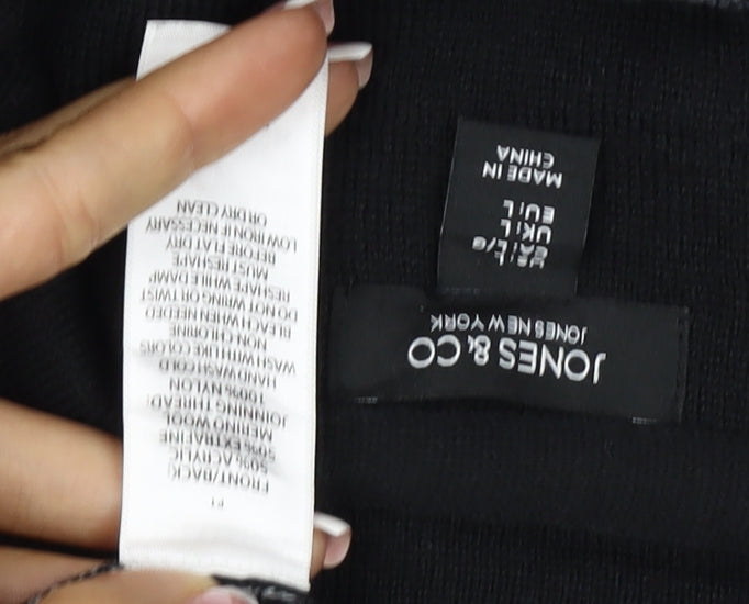 Jones & Co Women Grey L Longline Cowl Neck Button Cardigan Pockets
