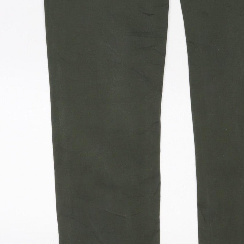 UNIQLO Women Green S Straight Mid Rise Stretch Jeans