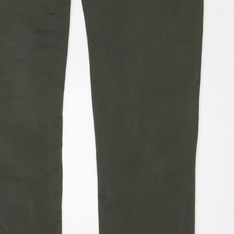 UNIQLO Women Green S Straight Mid Rise Stretch Jeans