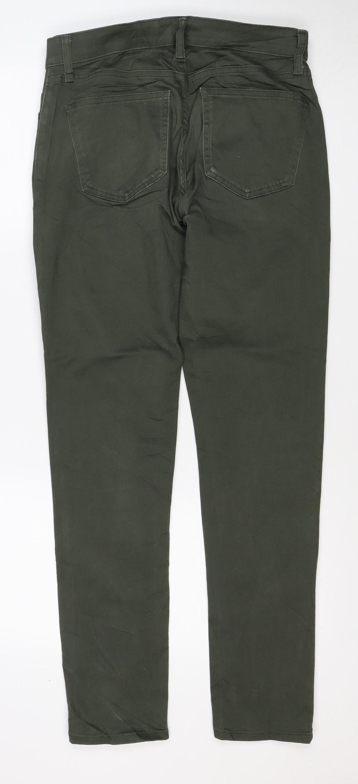 UNIQLO Women Green S Straight Mid Rise Stretch Jeans