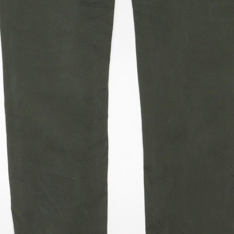 UNIQLO Women Green S Straight Mid Rise Stretch Jeans