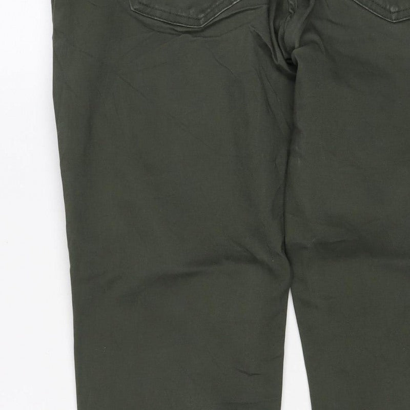 UNIQLO Women Green S Straight Mid Rise Stretch Jeans