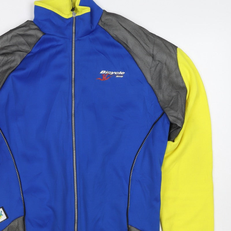 Bicycle Line Women’s Blue Yellow Size 8 Cycling Track Jacket Full Zip