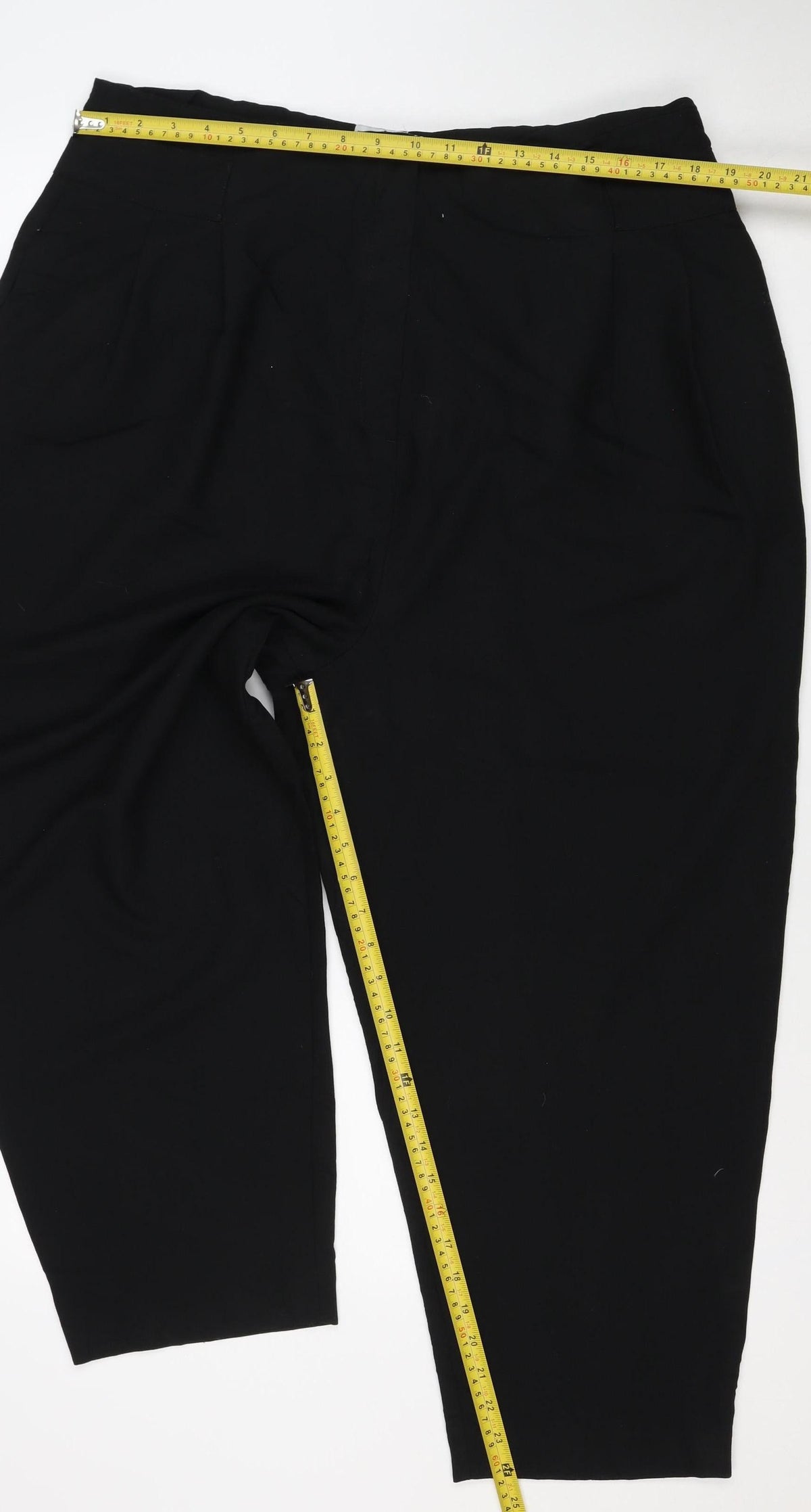 ASOS Women Black UK 8 Wide-Leg Elastic Waist Trousers