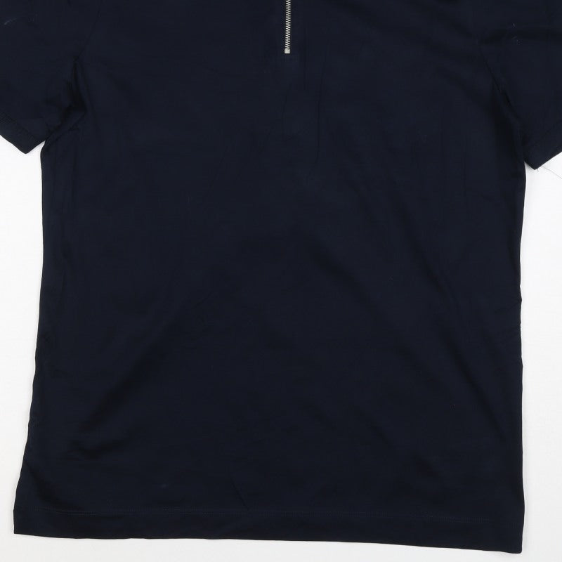 Autograph Men’s Blue M Supima Cotton 1/4 Zip Short Sleeve Polo