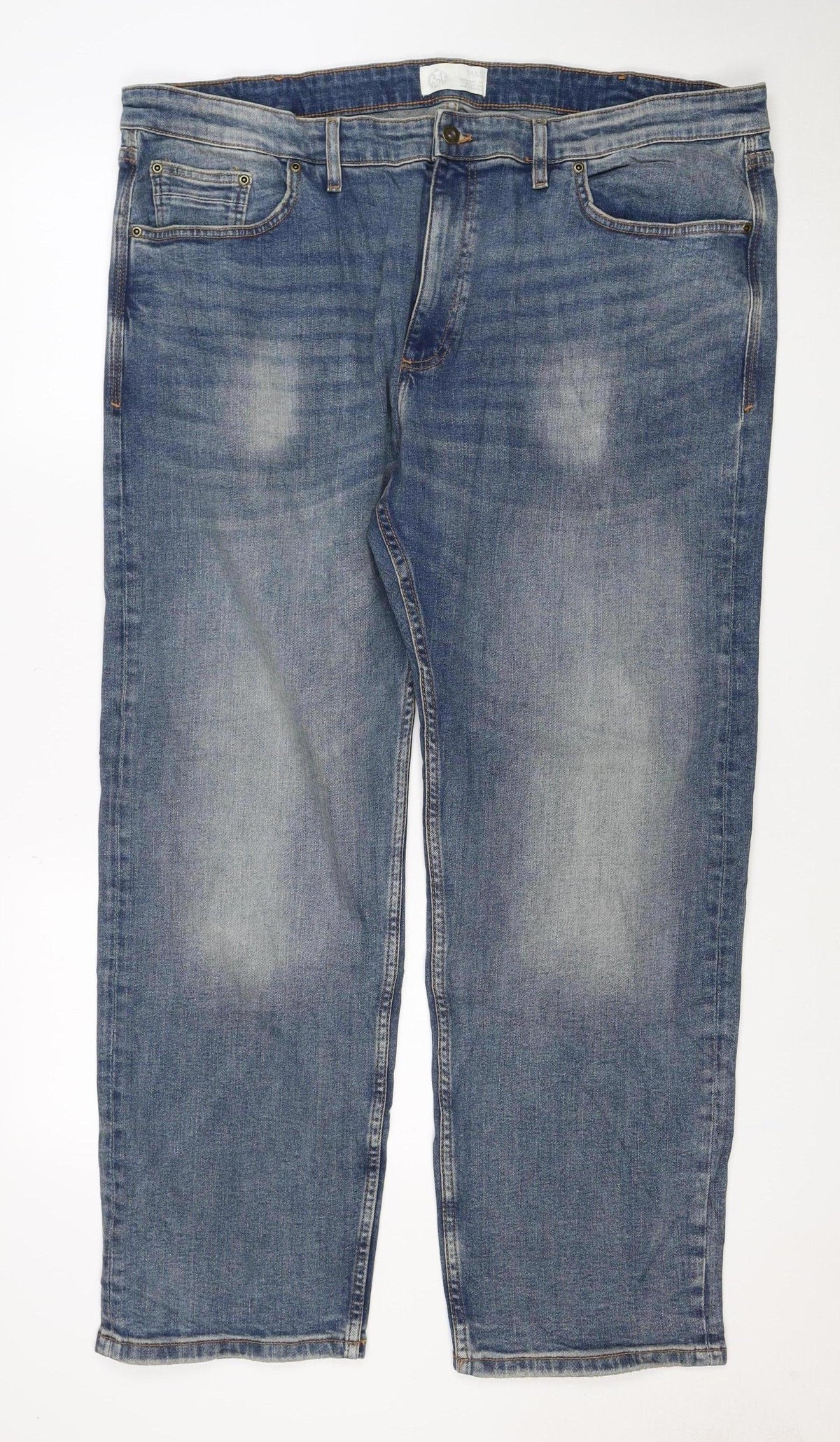 Marks and Spencer Men’s Blue Straight Fit Jeans W34 L29 Stretch Denim