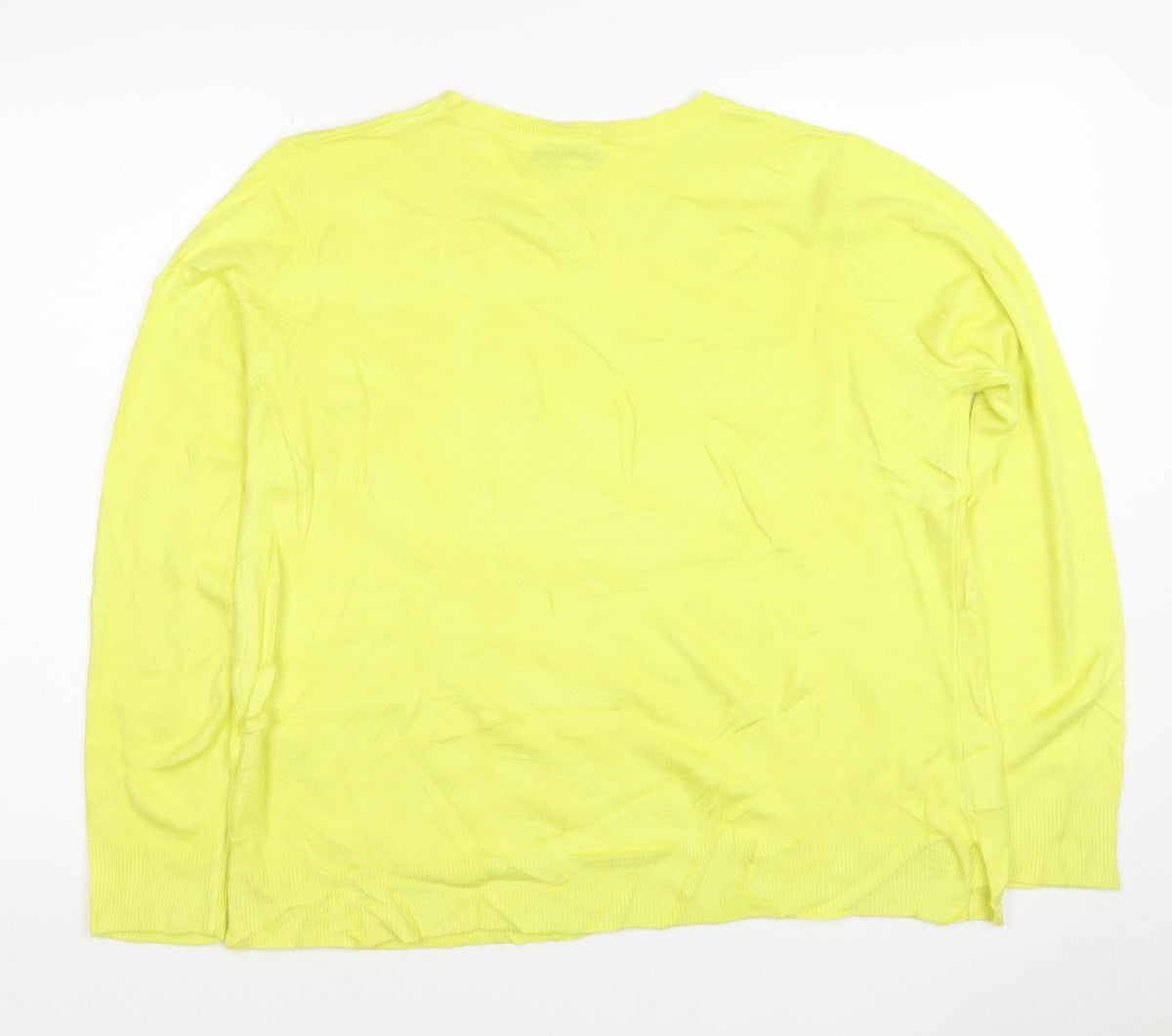 Marks and Spencer Women Yellow Size 16 Crew Neck Lightweight Jumper