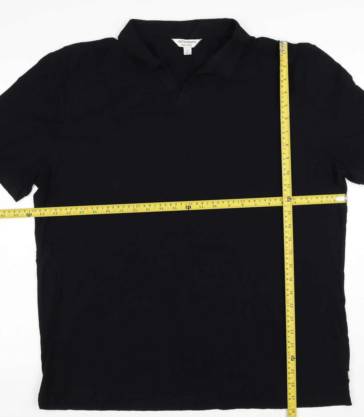 Autograph Men’s Black XL Pure Cotton Short Sleeve Polo Shirt