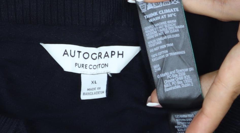 Autograph Men’s Black XL Pure Cotton Short Sleeve Polo Shirt