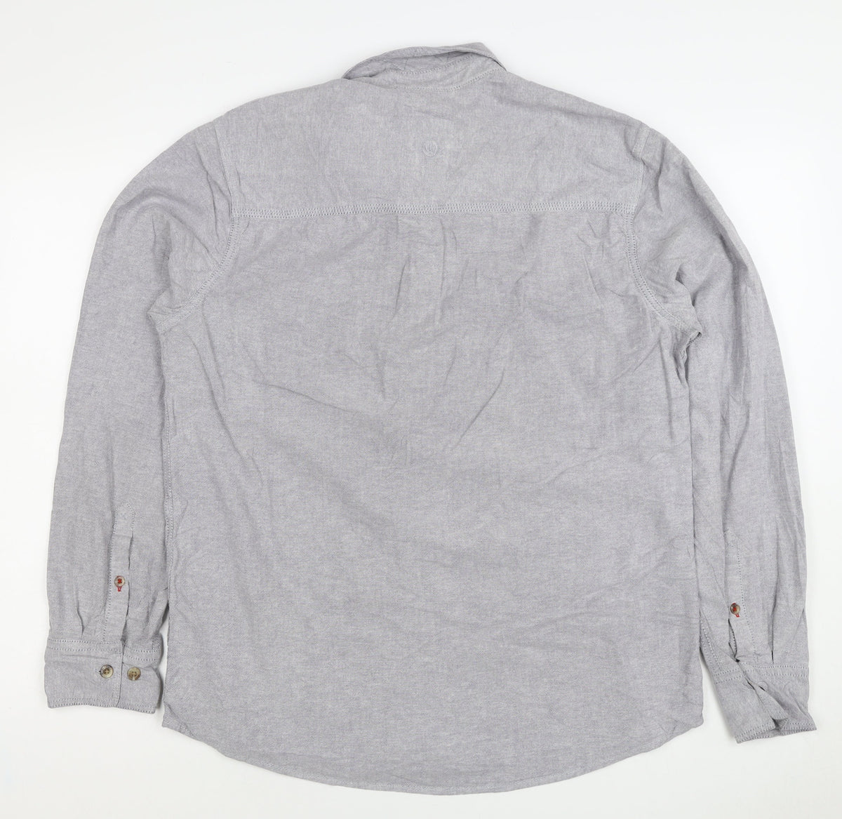 FatFace Men's Grey M Classic Fit Linen Cotton Chambray Button-Up Shirt