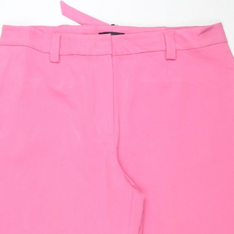 Marks & Spencer Women Pink Size 20 Wide Leg Tailored Trousers