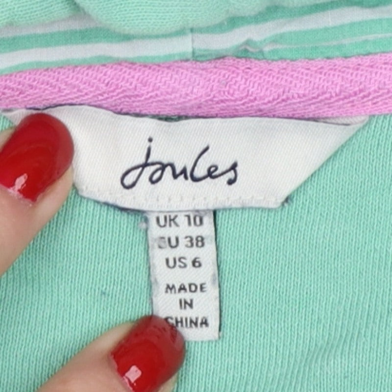 Joules Women Green UK 10 Pullover Hoodie Hooded Pockets