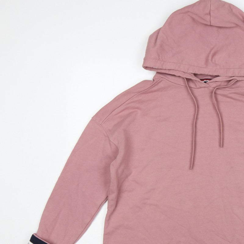 Tommy Hilfiger Women’s Pink S Pullover Hoodie Logo Drawstring