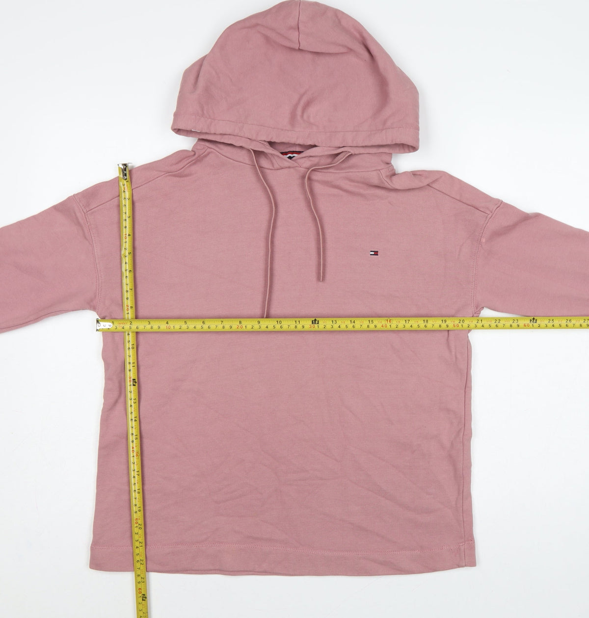 Tommy Hilfiger Women’s Pink S Pullover Hoodie Logo Drawstring