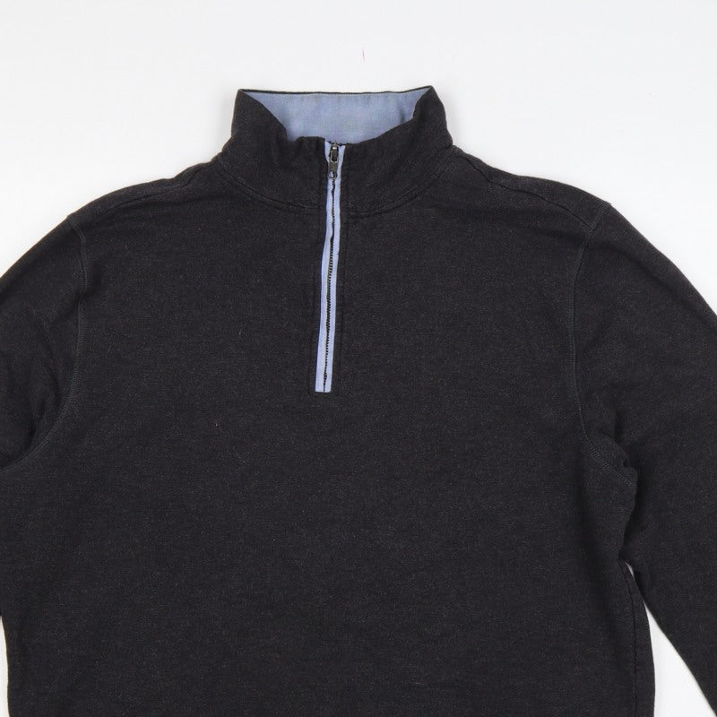 BAM Women's Black XL Bamboo 1/4 Zip Fleece Sweatshirt High Neck