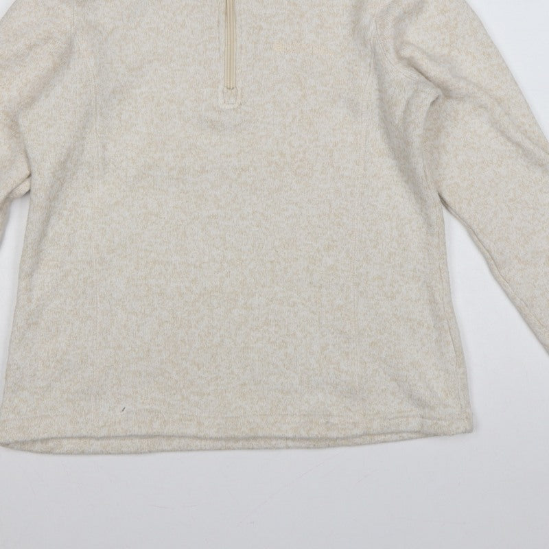 Mountain Warehouse Women Beige UK 14 Half Zip Fleece Sweatshirt