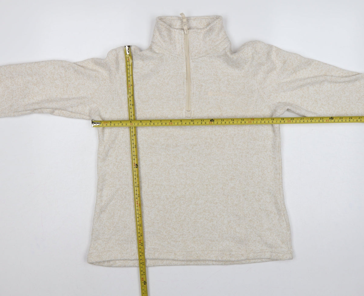 Mountain Warehouse Women Beige UK 14 Half Zip Fleece Sweatshirt