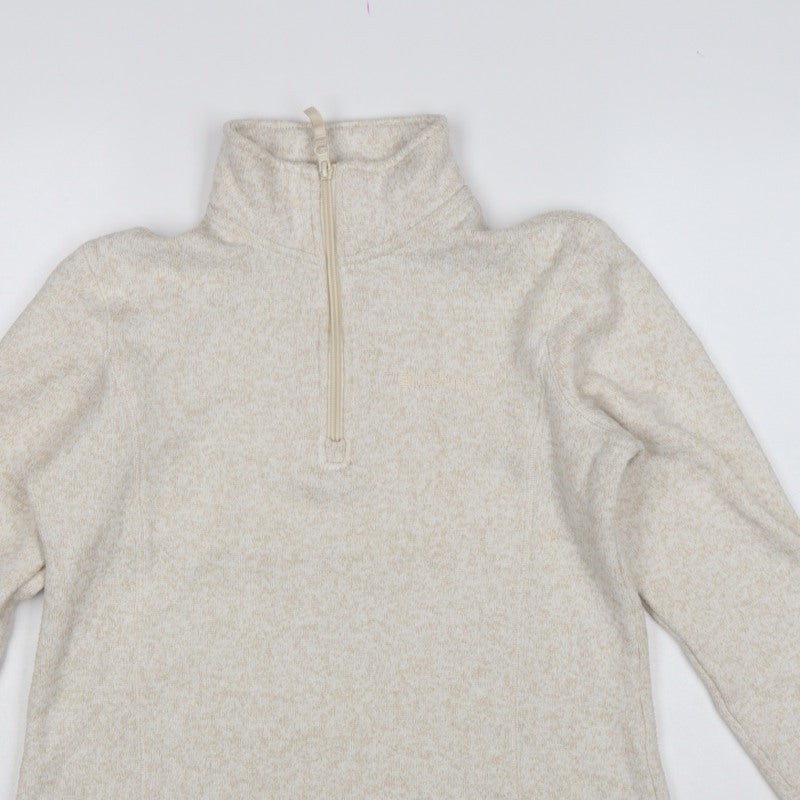 Mountain Warehouse Women Beige UK 14 Half Zip Fleece Sweatshirt