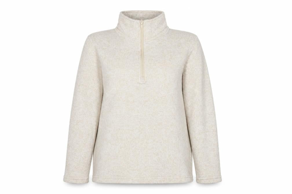Mountain Warehouse Women Beige UK 14 Half Zip Fleece Sweatshirt
