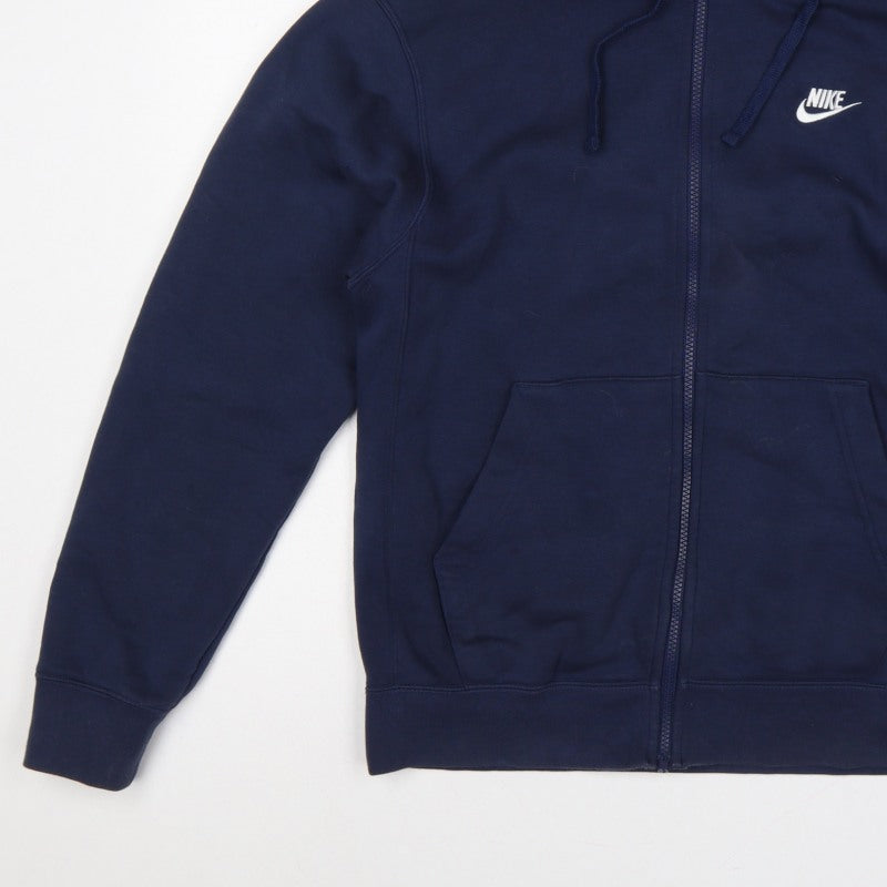 Nike Men’s Blue S Full Zip Hooded Fleece Sweatshirt Logo