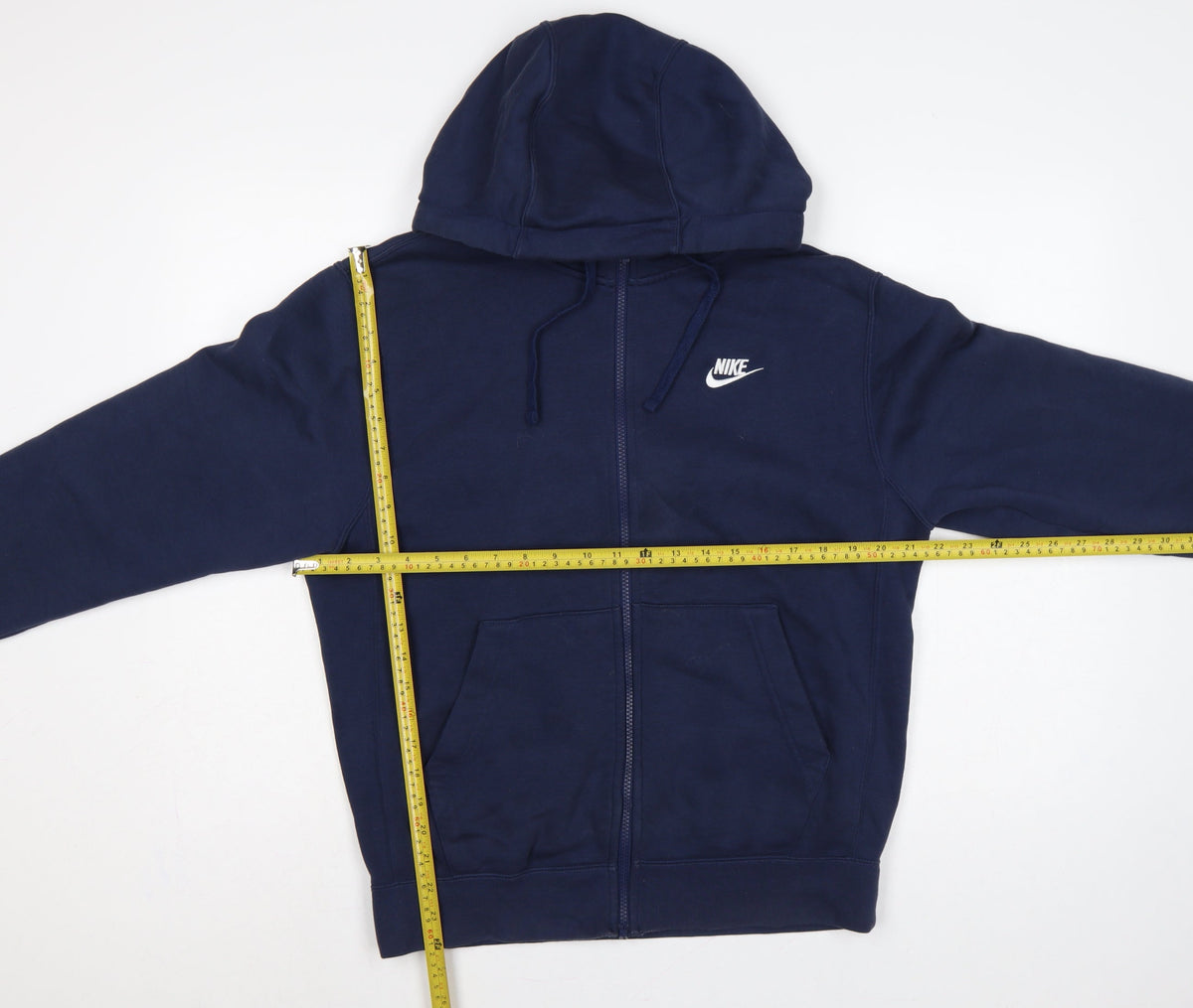 Nike Men’s Blue S Full Zip Hooded Fleece Sweatshirt Logo
