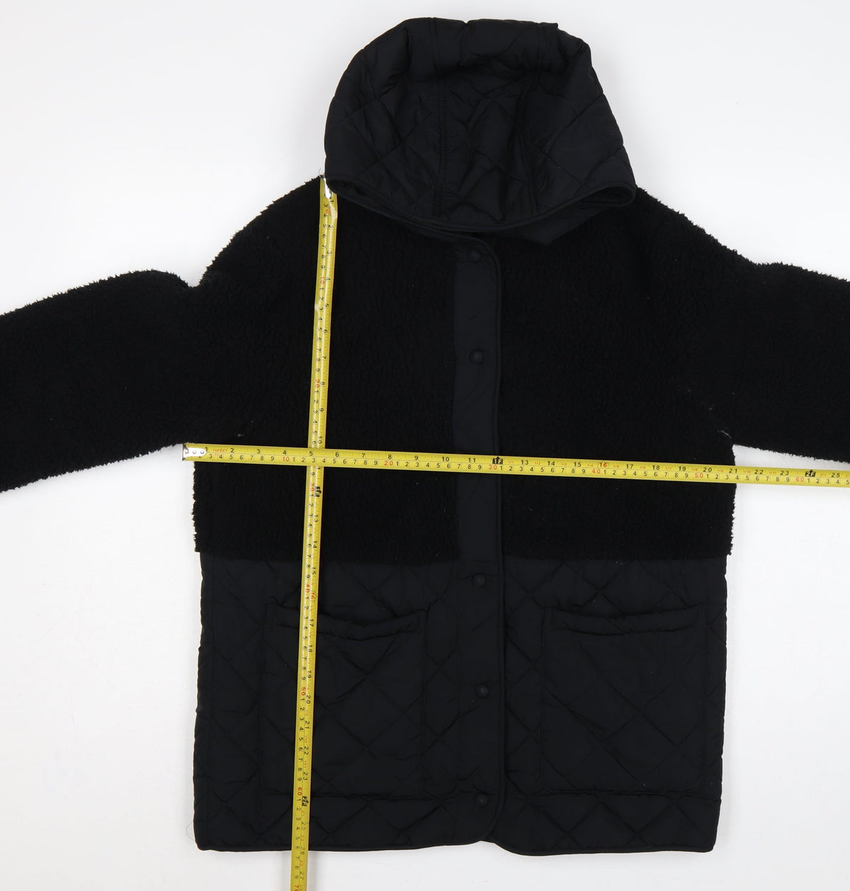 M&S Women’s Black UK 10 Hooded Quilted Fleece Puffer Jacket