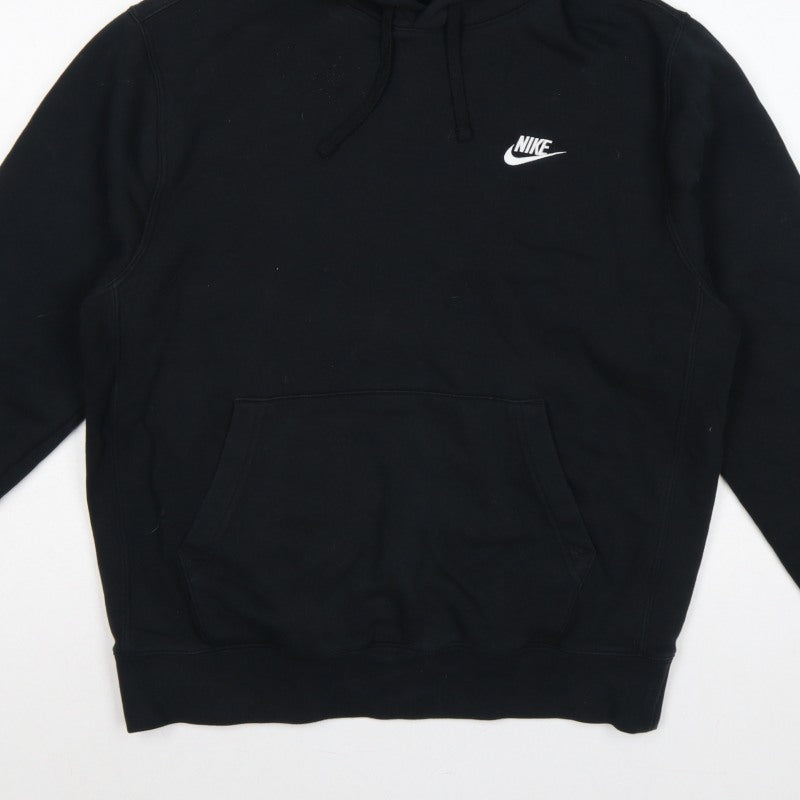Nike Men’s Black M Pullover Hoodie Logo Fleece Sports