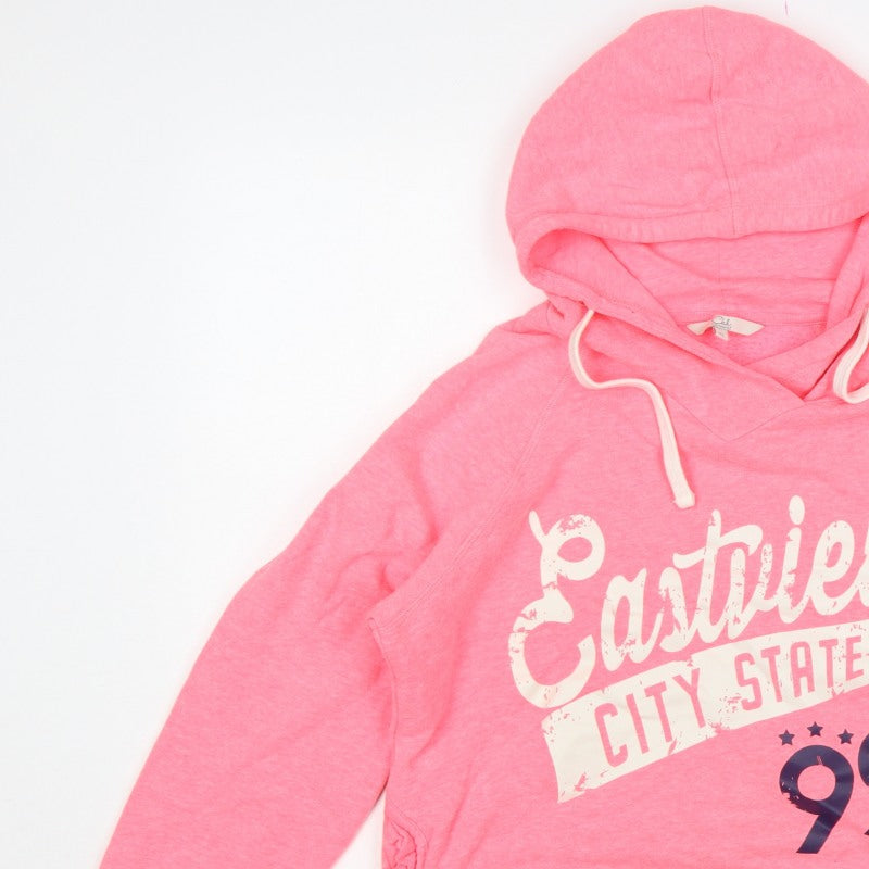 Clockhouse Women Pink XL Pullover Hoodie Graphic Print Pockets