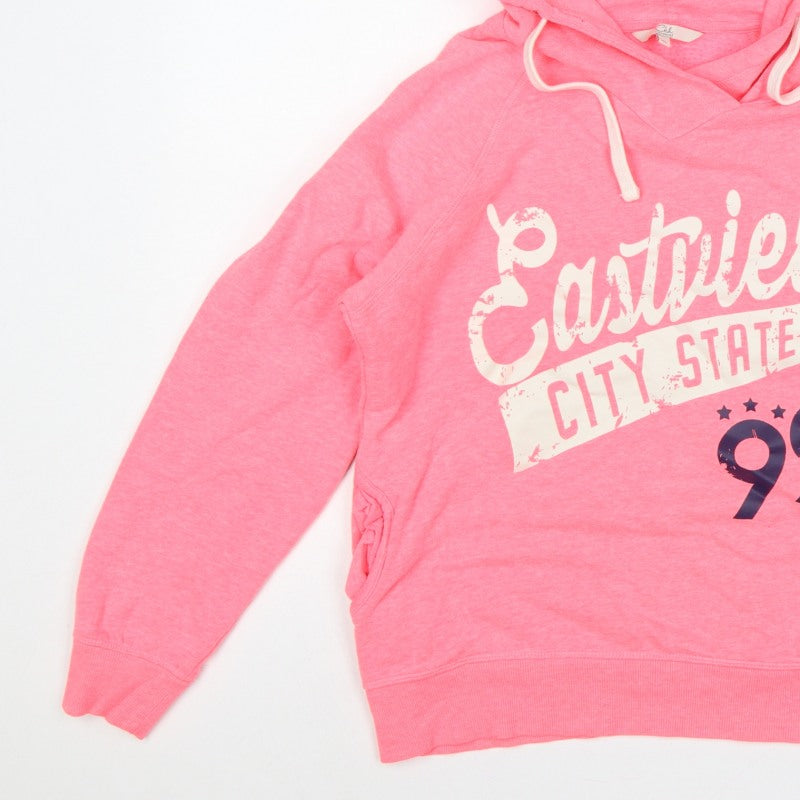Clockhouse Women Pink XL Pullover Hoodie Graphic Print Pockets