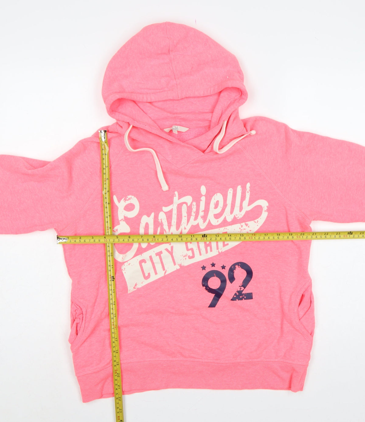Clockhouse Women Pink XL Pullover Hoodie Graphic Print Pockets