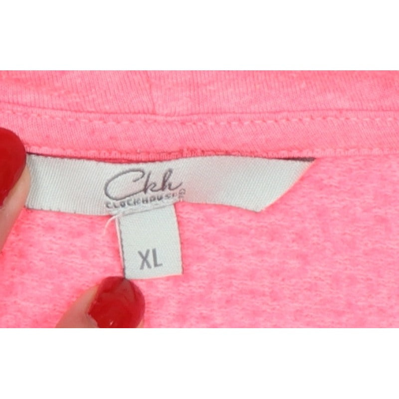 Clockhouse Women Pink XL Pullover Hoodie Graphic Print Pockets
